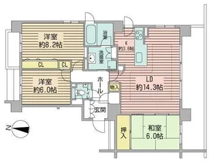 桂和レジデンス円山桜【7階】の間取り