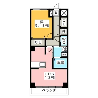 ヴァンクール21【3階】の間取り