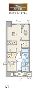 Alivis川崎【7階】の間取り