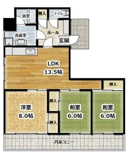 ルミウス常盤通【4階】の間取り