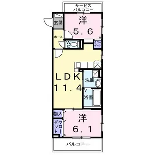 HILL COURT 水無瀬【3階】の間取り