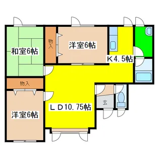 拓穂ハイツ (新開)【1階】の間取り
