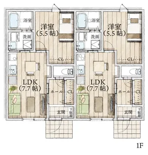 赤塚ウイングコート【1階】の間取り