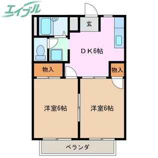 ボナールハウスB棟【2階】の間取り