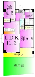 Mコート・リオン【1階】の間取り