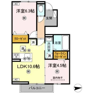 セレストブルー【1階】の間取り