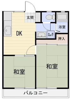 旗ヶ崎ハイツ【2階】の間取り