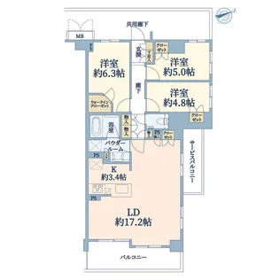 プレミスト津田山【5階】の間取り