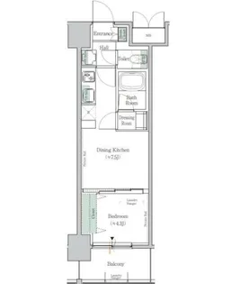 ワンルーフレジデンス台東根岸【2階】の間取り