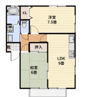 サンガーデン長嶺【1階】の間取り