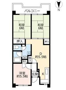 UR紅梅【1階】の間取り