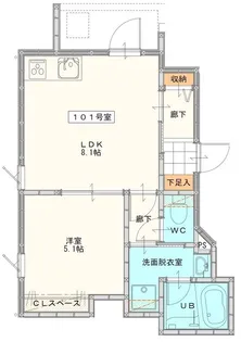 La Kasa 野中町【1階】の間取り