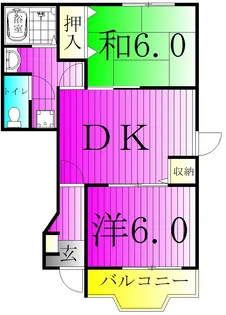 ニュープレーンヒルズC【2階】の間取り