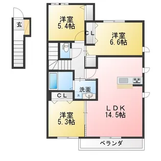 ハピネス【2階】の間取り