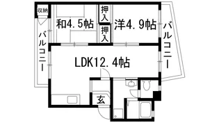逆瀬川20号棟【5階】の間取り
