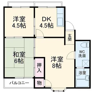 ラセーヌ東林間B【2階】の間取り