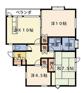 司ハイツ須賀川B【3階】の間取り