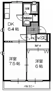 メゾン三ツ谷B棟【1階】の間取り