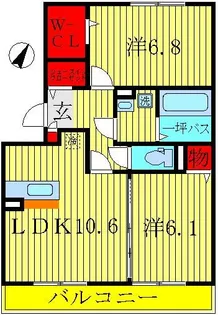 カーザ・ビアンカ【2階】の間取り