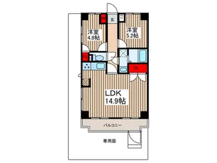 ライオンズマンション与野本町 404【1階】の間取り