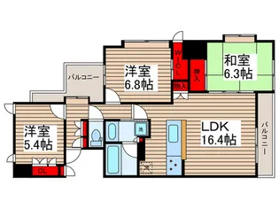 ローレルコート南柏【6階】の間取り
