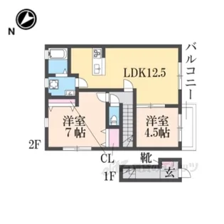 エルメゾン十里【2階】の間取り