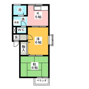 ハイツ大富B棟【2階】の間取り