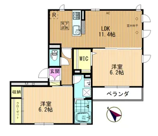 グランドソレイユII【1階】の間取り