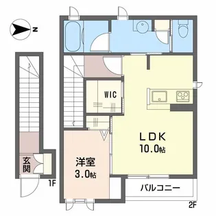 シャーメゾン富田【2階】の間取り