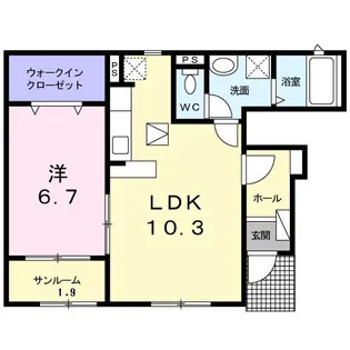ラ・プレッソ 真菅【1階】の間取り