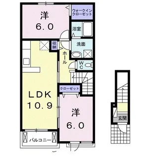 ソレアード クルーセ【2階】の間取り