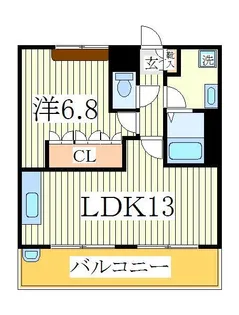 クレメント駒木B【2階】の間取り
