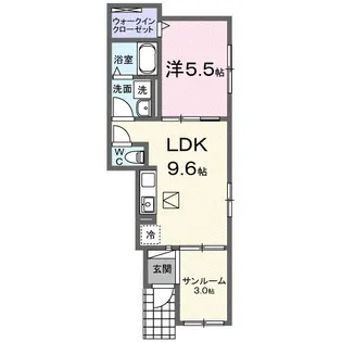 ハニーテラス【1階】の間取り