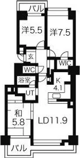 ラ・クレスト菊水【2階】の間取り