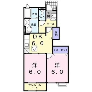 バーミーハウスA【1階】の間取り