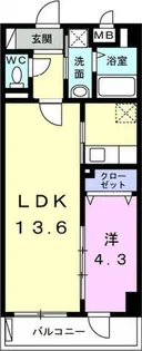 シャン・ド・フルールIII【1階】の間取り