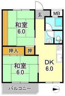 平野ハイツ【4階】の間取り