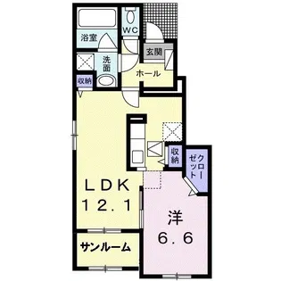 エクセレント ニコC【1階】の間取り