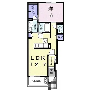 クレール ハピネスB【1階】の間取り