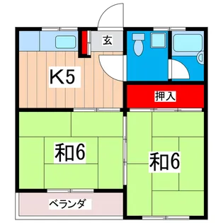 鈴の宮マンション【2階】の間取り