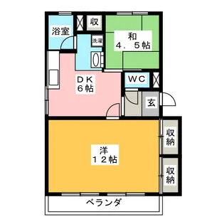 コーポ大坪【1階】の間取り