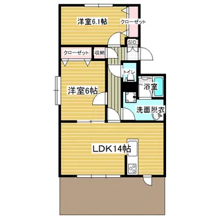 WINDOM荏隈【1階】の間取り