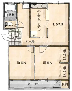 ロイヤル小曽根マンション【2階】の間取り