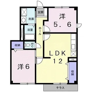 トゥー・ル・モンド【1階】の間取り