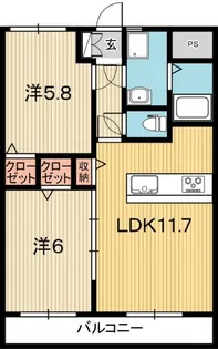 カサブランカ【2階】の間取り