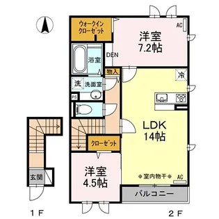 セントフィールド【2階】の間取り