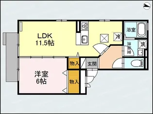 ハーベシアスA【1階】の間取り