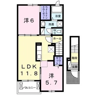 四季彩館B【2階】の間取り