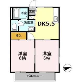 サンロイヤルA【2階】の間取り