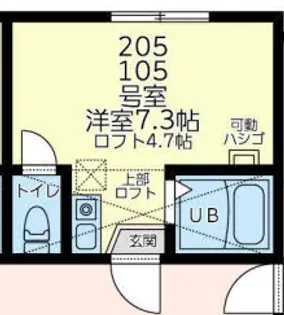 ユナイト山手マイエンフェルト【2階】の間取り